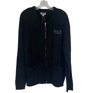 The Frick Pittsburgh Pitt Unisex Front Zip Cardigan Sweater Large Black New